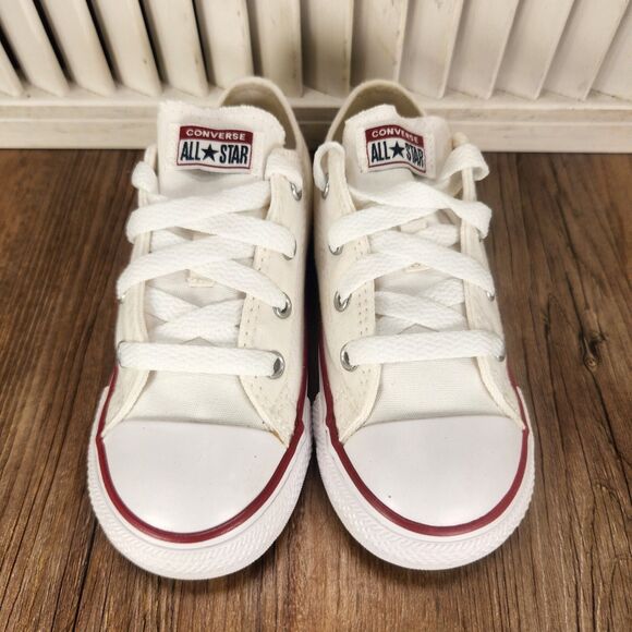 Converse Chuck Taylor All Star Infant Size 9 Optical White Canvas Shoes 7J256 - Picture 9 of 11